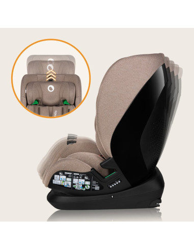 BN-LO-LAVENDER_I-SIZE_BEIGE_LATTE,Scaun auto, Lionelo, Lavender I-size, Isofix, Cu centura TopTether, Cu spatar inclinabil in 5 