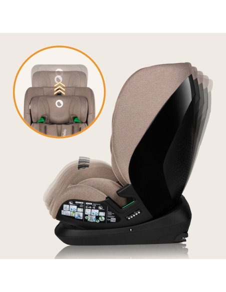 BN-LO-LAVENDER_I-SIZE_BEIGE_LATTE,Scaun auto, Lionelo, Lavender I-size, Isofix, Cu centura TopTether, Cu spatar inclinabil in 5 