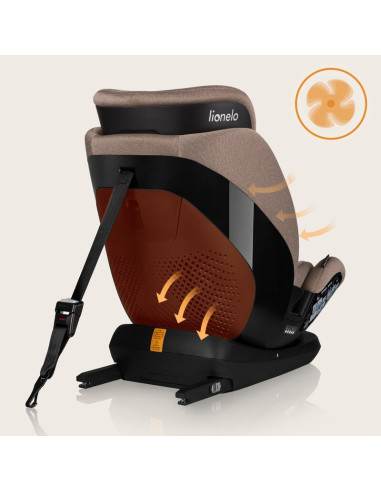 BN-LO-LAVENDER_I-SIZE_BEIGE_LATTE,Scaun auto, Lionelo, Lavender I-size, Isofix, Cu centura TopTether, Cu spatar inclinabil in 5 
