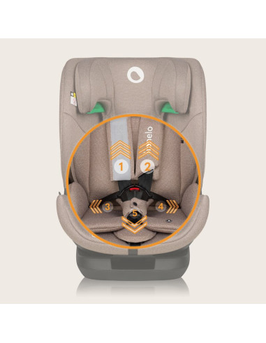 BN-LO-LAVENDER_I-SIZE_BEIGE_LATTE,Scaun auto, Lionelo, Lavender I-size, Isofix, Cu centura TopTether, Cu spatar inclinabil in 5 