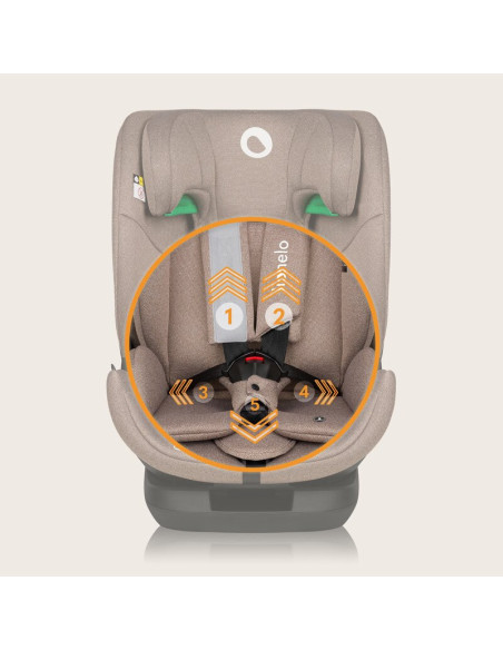 BN-LO-LAVENDER_I-SIZE_BEIGE_LATTE,Scaun auto, Lionelo, Lavender I-size, Isofix, Cu centura TopTether, Cu spatar inclinabil in 5 