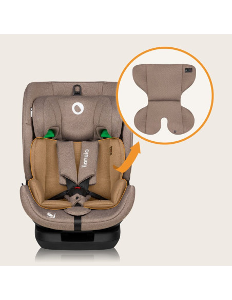 BN-LO-LAVENDER_I-SIZE_BEIGE_LATTE,Scaun auto, Lionelo, Lavender I-size, Isofix, Cu centura TopTether, Cu spatar inclinabil in 5 