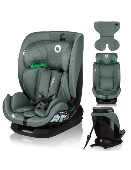 BN-LO-LAVENDER_I-SIZE_GREEN_PISTACHIO,Scaun auto, Lionelo, Lavender I-size, Isofix, Cu centura TopTether, Cu spatar inclinabil i