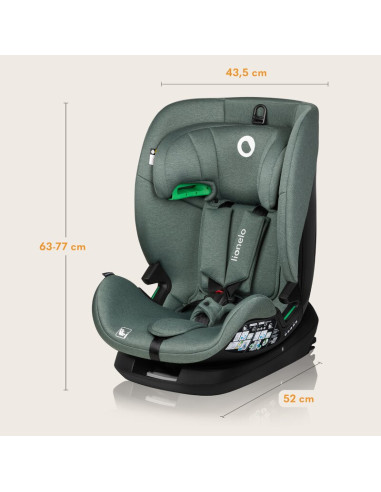 BN-LO-LAVENDER_I-SIZE_GREEN_PISTACHIO,Scaun auto, Lionelo, Lavender I-size, Isofix, Cu centura TopTether, Cu spatar inclinabil i