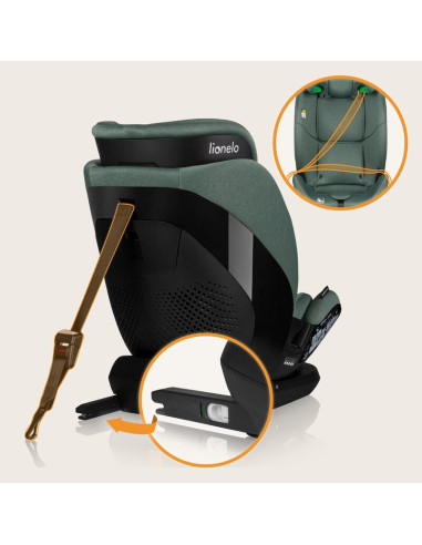 BN-LO-LAVENDER_I-SIZE_GREEN_PISTACHIO,Scaun auto, Lionelo, Lavender I-size, Isofix, Cu centura TopTether, Cu spatar inclinabil i