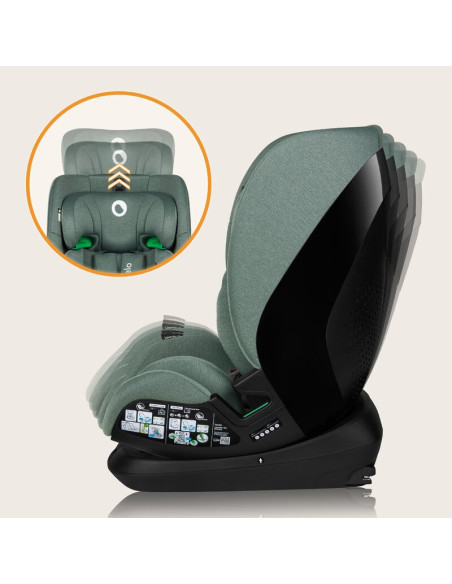 BN-LO-LAVENDER_I-SIZE_GREEN_PISTACHIO,Scaun auto, Lionelo, Lavender I-size, Isofix, Cu centura TopTether, Cu spatar inclinabil i