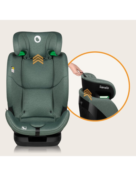 BN-LO-LAVENDER_I-SIZE_GREEN_PISTACHIO,Scaun auto, Lionelo, Lavender I-size, Isofix, Cu centura TopTether, Cu spatar inclinabil i