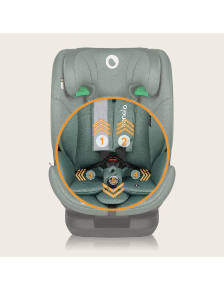 BN-LO-LAVENDER_I-SIZE_GREEN_PISTACHIO,Scaun auto, Lionelo, Lavender I-size, Isofix, Cu centura TopTether, Cu spatar inclinabil i