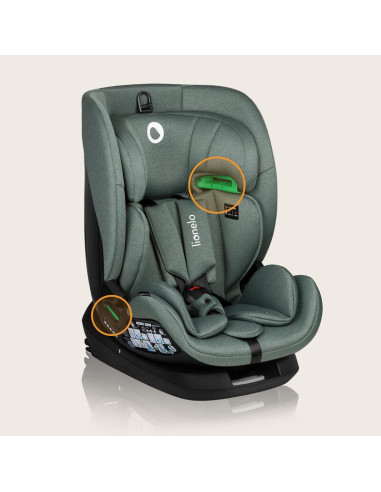 BN-LO-LAVENDER_I-SIZE_GREEN_PISTACHIO,Scaun auto, Lionelo, Lavender I-size, Isofix, Cu centura TopTether, Cu spatar inclinabil i