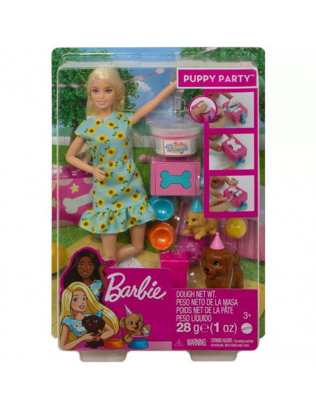 Set Barbie by Mattel Puppy Party cu papusa si accesorii,MT-GXV75