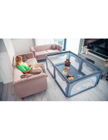 BN-LO-WILLOW_BEIGE_SAND,Tarc de joaca copii, Lionelo, Willow, 127 x 187 cm, Pliere compacta, Include geanta de transport, Din pl