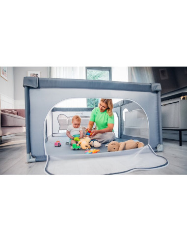 BN-LO-WILLOW_BEIGE_SAND,Tarc de joaca copii, Lionelo, Willow, 127 x 187 cm, Pliere compacta, Include geanta de transport, Din pl