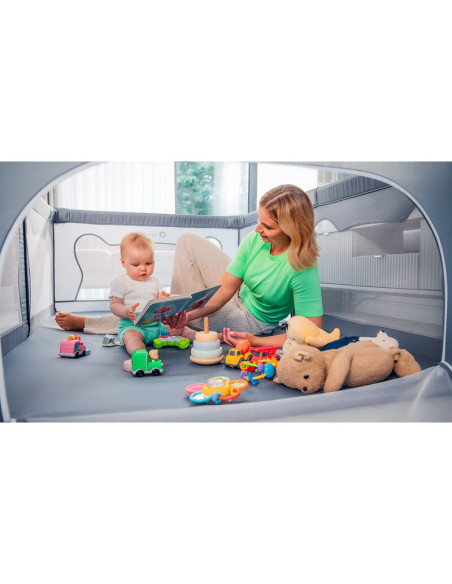 BN-LO-WILLOW_BEIGE_SAND,Tarc de joaca copii, Lionelo, Willow, 127 x 187 cm, Pliere compacta, Include geanta de transport, Din pl