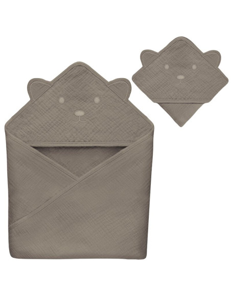 BN-LO-MUSLIN_HOODED_TOWEL_BEIGE_CAPPUCCINO,Prosop de baie, Lionelo, Cu gluga, Din muselina, 100% bumbac, 80x80 cm, Absorbtie efi BN-LO-MUSLIN_HOODED_TOWEL_BEIGE_CAPPUCCINO,Prosop de baie, Lionelo, Cu gluga, Din muselina, 100% bumbac, 80x80 cm, Absorbtie efi