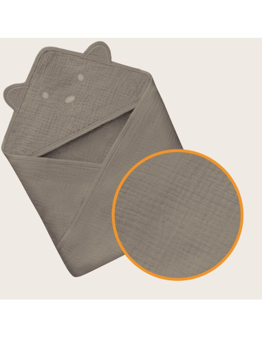 BN-LO-MUSLIN_HOODED_TOWEL_BEIGE_CAPPUCCINO,Prosop de baie, Lionelo, Cu gluga, Din muselina, 100% bumbac, 80x80 cm, Absorbtie efi BN-LO-MUSLIN_HOODED_TOWEL_BEIGE_CAPPUCCINO,Prosop de baie, Lionelo, Cu gluga, Din muselina, 100% bumbac, 80x80 cm, Absorbtie efi