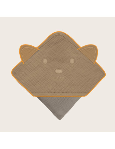 BN-LO-MUSLIN_HOODED_TOWEL_BEIGE_CAPPUCCINO,Prosop de baie, Lionelo, Cu gluga, Din muselina, 100% bumbac, 80x80 cm, Absorbtie efi BN-LO-MUSLIN_HOODED_TOWEL_BEIGE_CAPPUCCINO,Prosop de baie, Lionelo, Cu gluga, Din muselina, 100% bumbac, 80x80 cm, Absorbtie efi