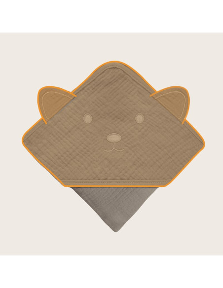 BN-LO-MUSLIN_HOODED_TOWEL_BEIGE_CAPPUCCINO,Prosop de baie, Lionelo, Cu gluga, Din muselina, 100% bumbac, 80x80 cm, Absorbtie efi BN-LO-MUSLIN_HOODED_TOWEL_BEIGE_CAPPUCCINO,Prosop de baie, Lionelo, Cu gluga, Din muselina, 100% bumbac, 80x80 cm, Absorbtie efi