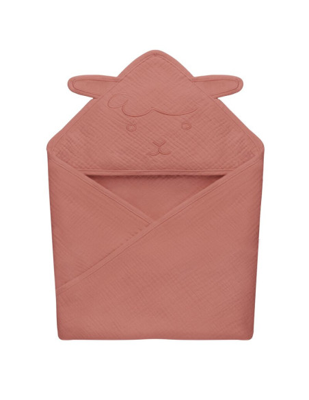 BN-LO-MUSLIN_HOODED_TOWEL_RED_CORAL,Prosop de baie, Lionelo, Cu gluga, Din muselina, 100% bumbac, 80x80 cm, Absorbtie eficienta, BN-LO-MUSLIN_HOODED_TOWEL_RED_CORAL,Prosop de baie, Lionelo, Cu gluga, Din muselina, 100% bumbac, 80x80 cm, Absorbtie eficienta,