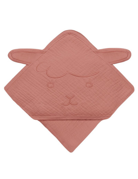 BN-LO-MUSLIN_HOODED_TOWEL_RED_CORAL,Prosop de baie, Lionelo, Cu gluga, Din muselina, 100% bumbac, 80x80 cm, Absorbtie eficienta, BN-LO-MUSLIN_HOODED_TOWEL_RED_CORAL,Prosop de baie, Lionelo, Cu gluga, Din muselina, 100% bumbac, 80x80 cm, Absorbtie eficienta,