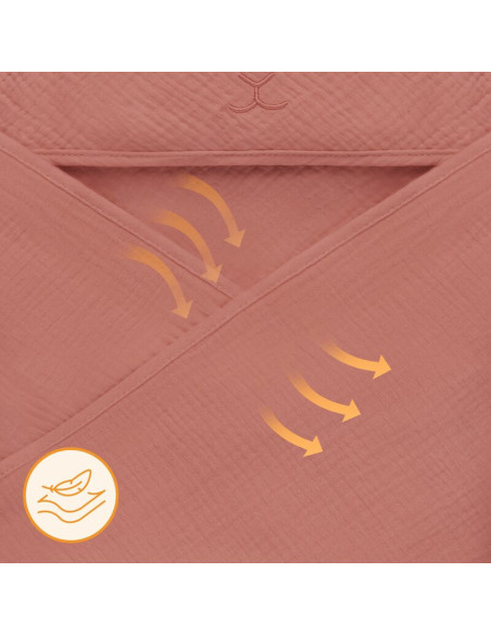 BN-LO-MUSLIN_HOODED_TOWEL_RED_CORAL,Prosop de baie, Lionelo, Cu gluga, Din muselina, 100% bumbac, 80x80 cm, Absorbtie eficienta, BN-LO-MUSLIN_HOODED_TOWEL_RED_CORAL,Prosop de baie, Lionelo, Cu gluga, Din muselina, 100% bumbac, 80x80 cm, Absorbtie eficienta,
