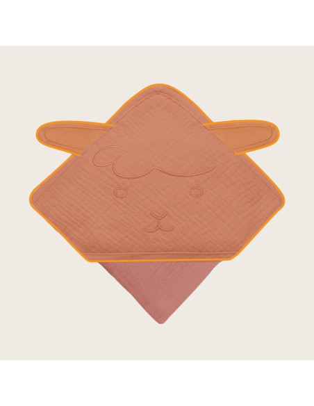 BN-LO-MUSLIN_HOODED_TOWEL_RED_CORAL,Prosop de baie, Lionelo, Cu gluga, Din muselina, 100% bumbac, 80x80 cm, Absorbtie eficienta, BN-LO-MUSLIN_HOODED_TOWEL_RED_CORAL,Prosop de baie, Lionelo, Cu gluga, Din muselina, 100% bumbac, 80x80 cm, Absorbtie eficienta,