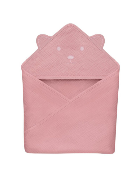 BN-LO-MUSLIN_HOODED_TOWEL_PINK_BABY,Prosop de baie, Lionelo, Cu gluga, Din muselina, 100% bumbac, 80x80 cm, Absorbtie eficienta, BN-LO-MUSLIN_HOODED_TOWEL_PINK_BABY,Prosop de baie, Lionelo, Cu gluga, Din muselina, 100% bumbac, 80x80 cm, Absorbtie eficienta,
