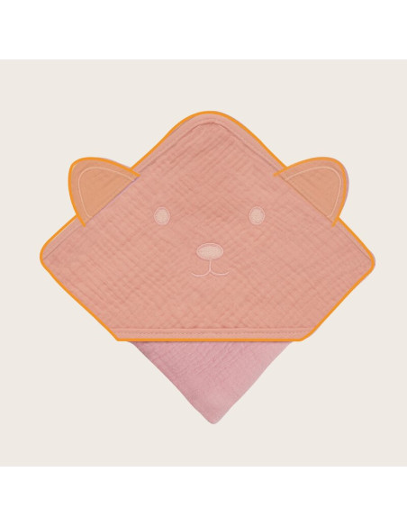 BN-LO-MUSLIN_HOODED_TOWEL_PINK_BABY,Prosop de baie, Lionelo, Cu gluga, Din muselina, 100% bumbac, 80x80 cm, Absorbtie eficienta, BN-LO-MUSLIN_HOODED_TOWEL_PINK_BABY,Prosop de baie, Lionelo, Cu gluga, Din muselina, 100% bumbac, 80x80 cm, Absorbtie eficienta,