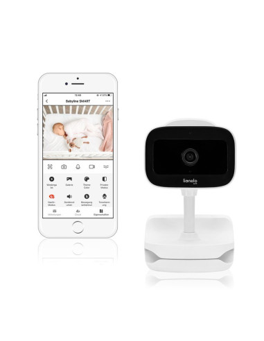 BN-LOC-BABYLINE_GO,Video monitor, Lionelo, Babyline Go, Cu aplicatia dedicata Lionelo Smart, Mod de noapte 8m, Cu functie de ilu