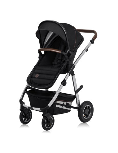 BN-LO-AMBER_2IN1_BLACK_SILVER,Carucior 2 in 1, Lionelo, Amber, Cadru aluminiu, Cu landou intarit si salteluta moale, Reversibil,