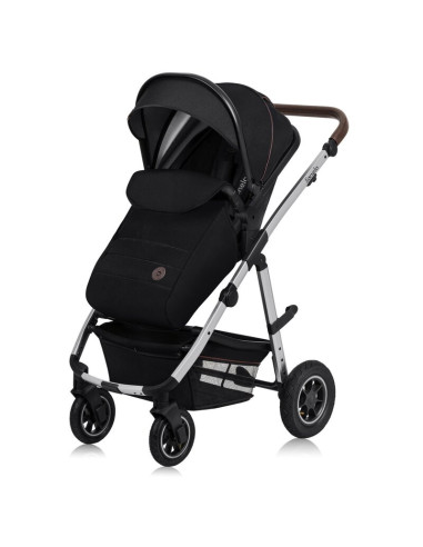 BN-LO-AMBER_2IN1_BLACK_SILVER,Carucior 2 in 1, Lionelo, Amber, Cadru aluminiu, Cu landou intarit si salteluta moale, Reversibil,