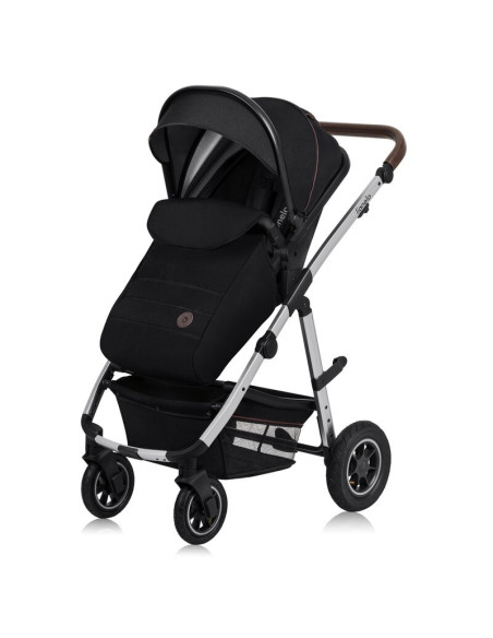 BN-LO-AMBER_2IN1_BLACK_SILVER,Carucior 2 in 1, Lionelo, Amber, Cadru aluminiu, Cu landou intarit si salteluta moale, Reversibil,
