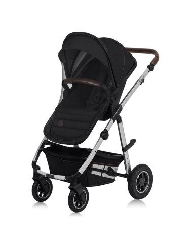 BN-LO-AMBER_2IN1_BLACK_SILVER,Carucior 2 in 1, Lionelo, Amber, Cadru aluminiu, Cu landou intarit si salteluta moale, Reversibil,