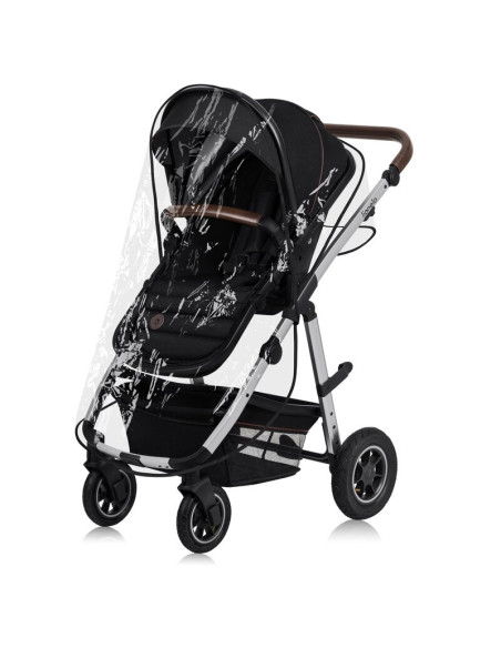 BN-LO-AMBER_2IN1_BLACK_SILVER,Carucior 2 in 1, Lionelo, Amber, Cadru aluminiu, Cu landou intarit si salteluta moale, Reversibil,