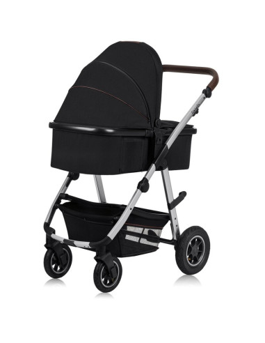 BN-LO-AMBER_2IN1_BLACK_SILVER,Carucior 2 in 1, Lionelo, Amber, Cadru aluminiu, Cu landou intarit si salteluta moale, Reversibil,