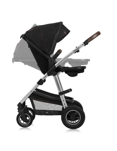 BN-LO-AMBER_2IN1_BLACK_SILVER,Carucior 2 in 1, Lionelo, Amber, Cadru aluminiu, Cu landou intarit si salteluta moale, Reversibil,