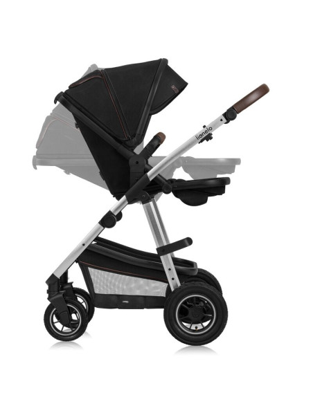 BN-LO-AMBER_2IN1_BLACK_SILVER,Carucior 2 in 1, Lionelo, Amber, Cadru aluminiu, Cu landou intarit si salteluta moale, Reversibil,