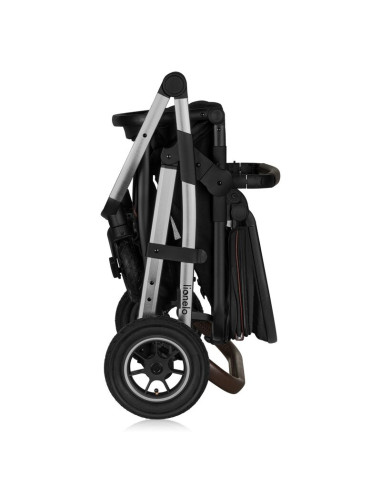 BN-LO-AMBER_2IN1_BLACK_SILVER,Carucior 2 in 1, Lionelo, Amber, Cadru aluminiu, Cu landou intarit si salteluta moale, Reversibil,