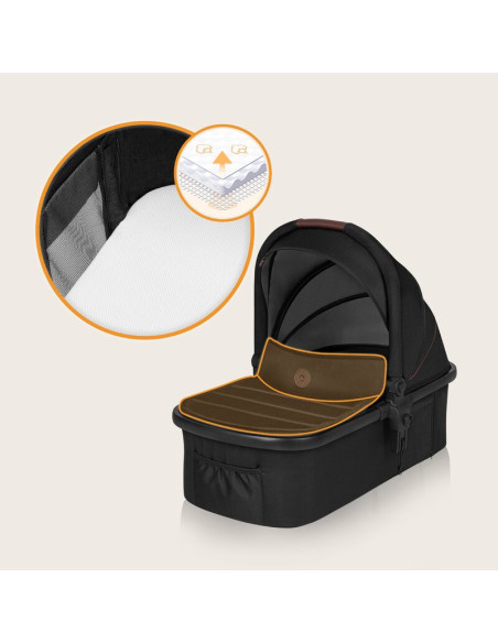 BN-LO-AMBER_2IN1_BLACK_SILVER,Carucior 2 in 1, Lionelo, Amber, Cadru aluminiu, Cu landou intarit si salteluta moale, Reversibil,