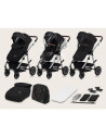 BN-LO-AMBER_2IN1_BLACK_SILVER,Carucior 2 in 1, Lionelo, Amber, Cadru aluminiu, Cu landou intarit si salteluta moale, Reversibil,