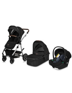 BN-LO-AMBER_3IN1_BLACK_SILVER,Carucior 3 in 1, Lionelo, Amber, Cadru aluminiu, Cu landou intarit si salteluta moale, Scoica auto 2