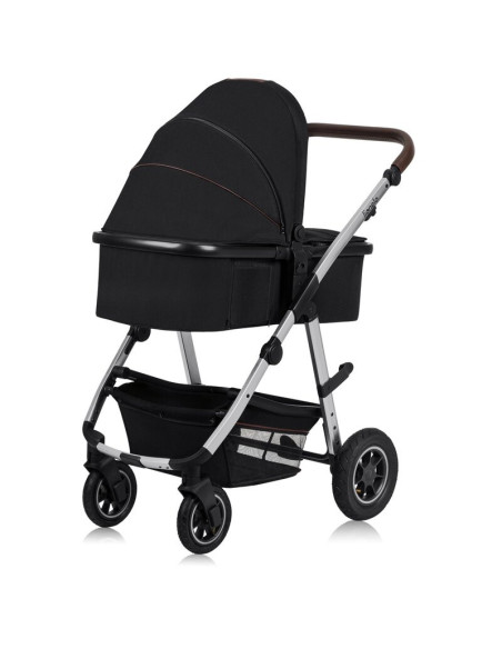 BN-LO-AMBER_3IN1_BLACK_SILVER,Carucior 3 in 1, Lionelo, Amber, Cadru aluminiu, Cu landou intarit si salteluta moale, Scoica auto