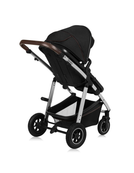 BN-LO-AMBER_3IN1_BLACK_SILVER,Carucior 3 in 1, Lionelo, Amber, Cadru aluminiu, Cu landou intarit si salteluta moale, Scoica auto