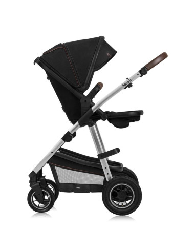 BN-LO-AMBER_3IN1_BLACK_SILVER,Carucior 3 in 1, Lionelo, Amber, Cadru aluminiu, Cu landou intarit si salteluta moale, Scoica auto