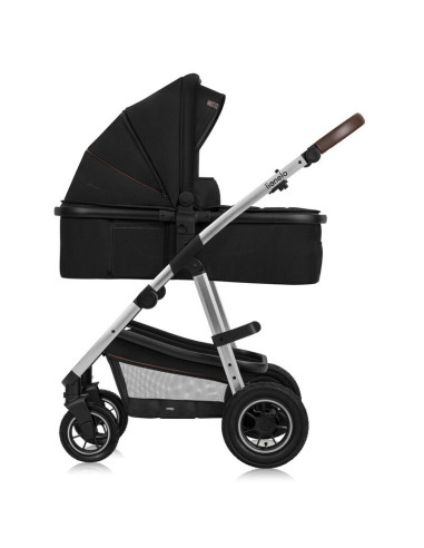BN-LO-AMBER_3IN1_BLACK_SILVER,Carucior 3 in 1, Lionelo, Amber, Cadru aluminiu, Cu landou intarit si salteluta moale, Scoica auto