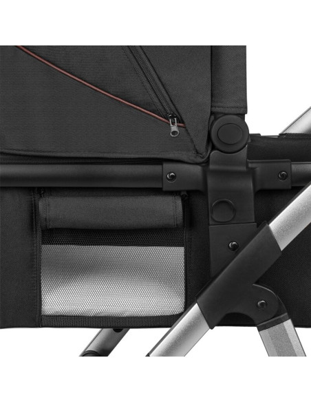 BN-LO-AMBER_3IN1_BLACK_SILVER,Carucior 3 in 1, Lionelo, Amber, Cadru aluminiu, Cu landou intarit si salteluta moale, Scoica auto