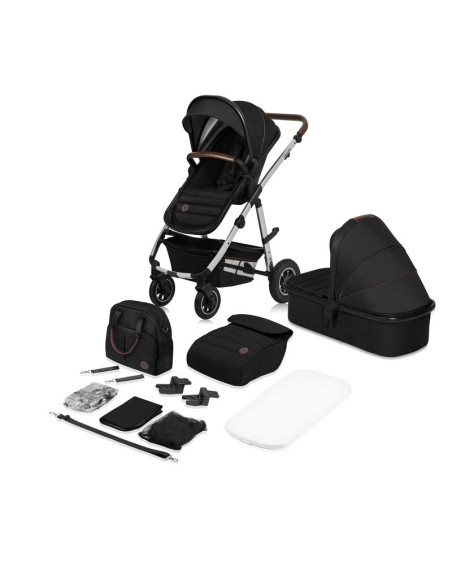 BN-LO-AMBER_3IN1_BLACK_SILVER,Carucior 3 in 1, Lionelo, Amber, Cadru aluminiu, Cu landou intarit si salteluta moale, Scoica auto