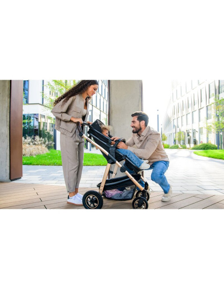 BN-LO-AMBER_3IN1_BLACK_SILVER,Carucior 3 in 1, Lionelo, Amber, Cadru aluminiu, Cu landou intarit si salteluta moale, Scoica auto