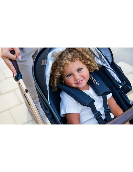 BN-LO-AMBER_3IN1_BLACK_SILVER,Carucior 3 in 1, Lionelo, Amber, Cadru aluminiu, Cu landou intarit si salteluta moale, Scoica auto