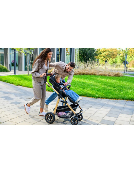 BN-LO-AMBER_3IN1_BLACK_SILVER,Carucior 3 in 1, Lionelo, Amber, Cadru aluminiu, Cu landou intarit si salteluta moale, Scoica auto