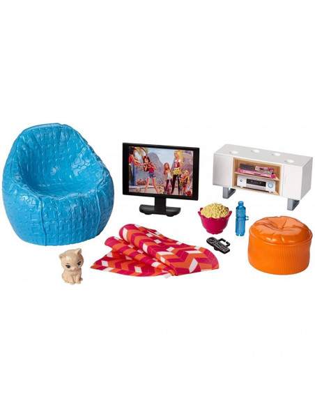 Set Barbie by Mattel Estate Movie Night cu accesorii